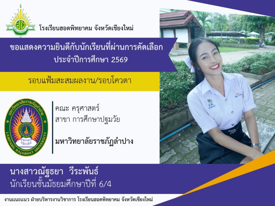 ขอแสดงความยินดีกับนักเรียนชั้นมัธยมศึกษาปีที่ 6 ปีการศึกษา 2568 